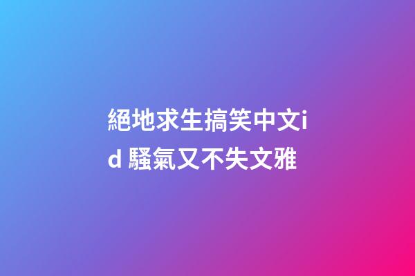 絕地求生搞笑中文id 騷氣又不失文雅